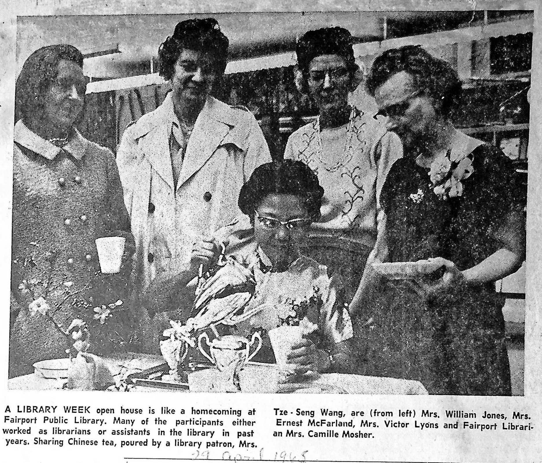 FHPL Celebrates National Library Week in 1965 with a Tea