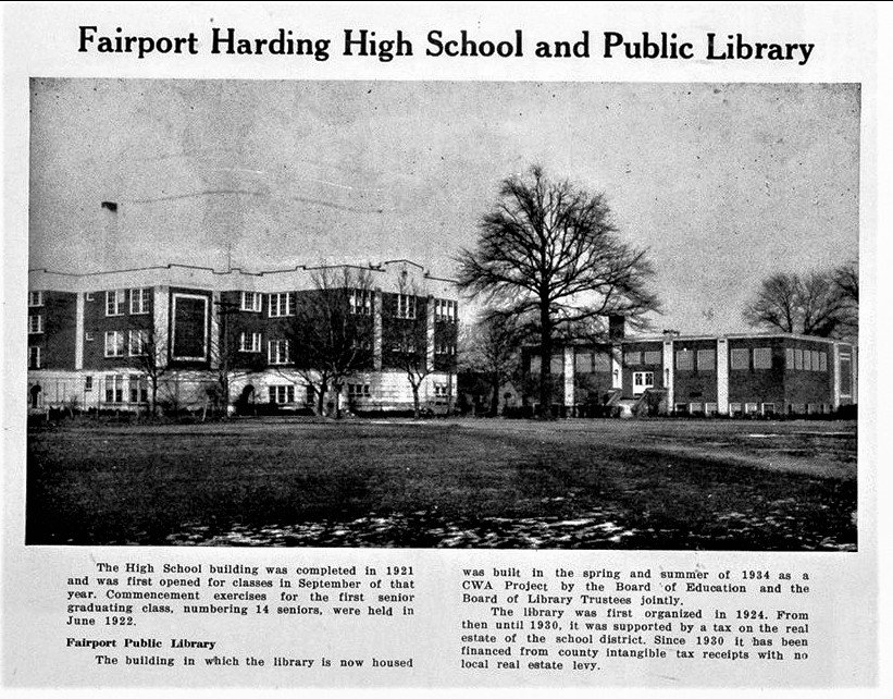 Fairport Library and High School Buildings in 1946